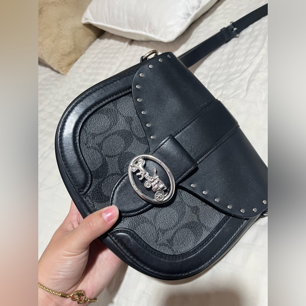 black coach saddle bag